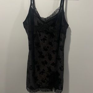Black velvet lingerie dress